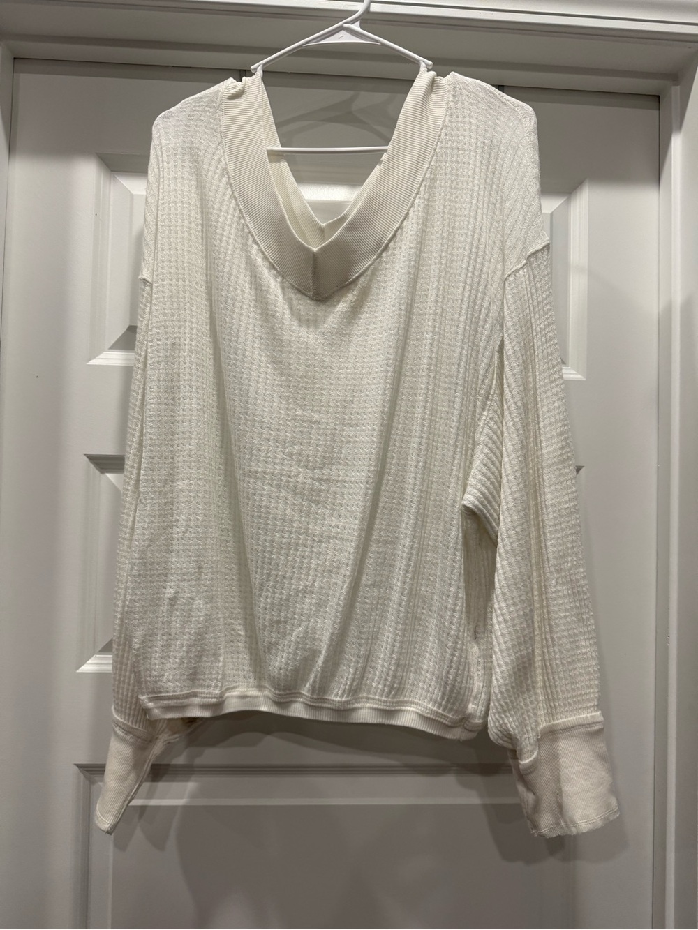 We The Free Cream Waffle Knit Shirt Sweater